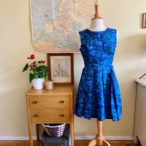 BB Dakota Silk Watercolor Flare Dress